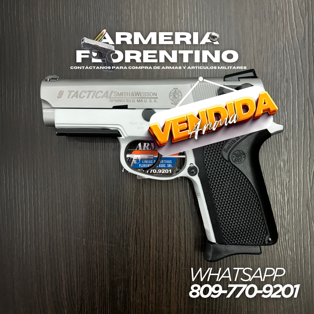 PISTOLA SMITH & WESSON, MODELO 3913 TSW, CALIBRE 9MM, CAPSULAS: 15 + 1