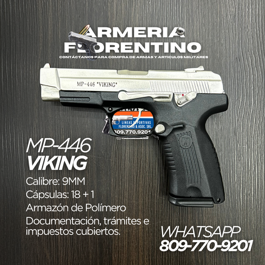 PISTOLA VIKING, MODELO MP-446, CALIBRE 9MM, CAPSULAS: 15 + 1