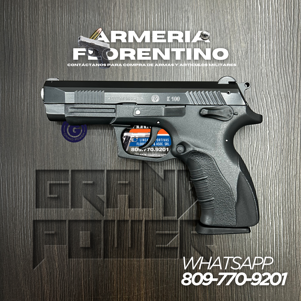 PISTOLA GRAND POWER, MODELO K100, CALIBRE 9MM, CAPSULAS: 17 + 1