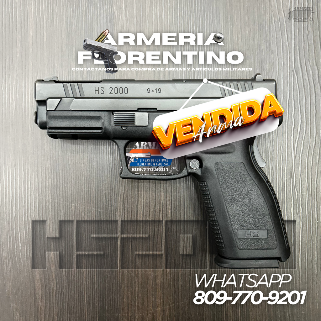 PISTOLA SPRINGFIELD, MODELO HS2000 COMPENSADA, CALIBRE 9MM, CAPSULAS: 15 + 1
