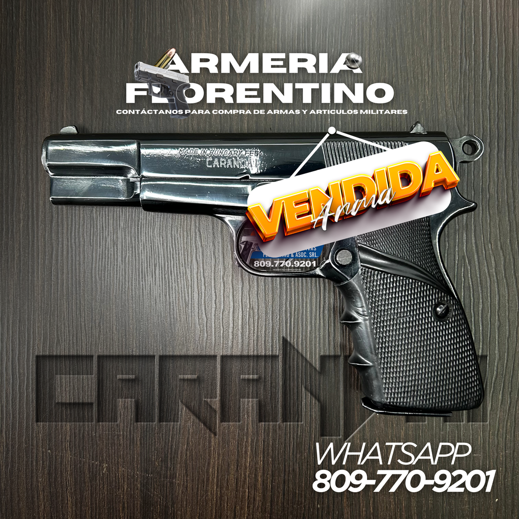 PISTOLA CARANDAI, MODELO 9MM, CAPSULAS: 13 + 1