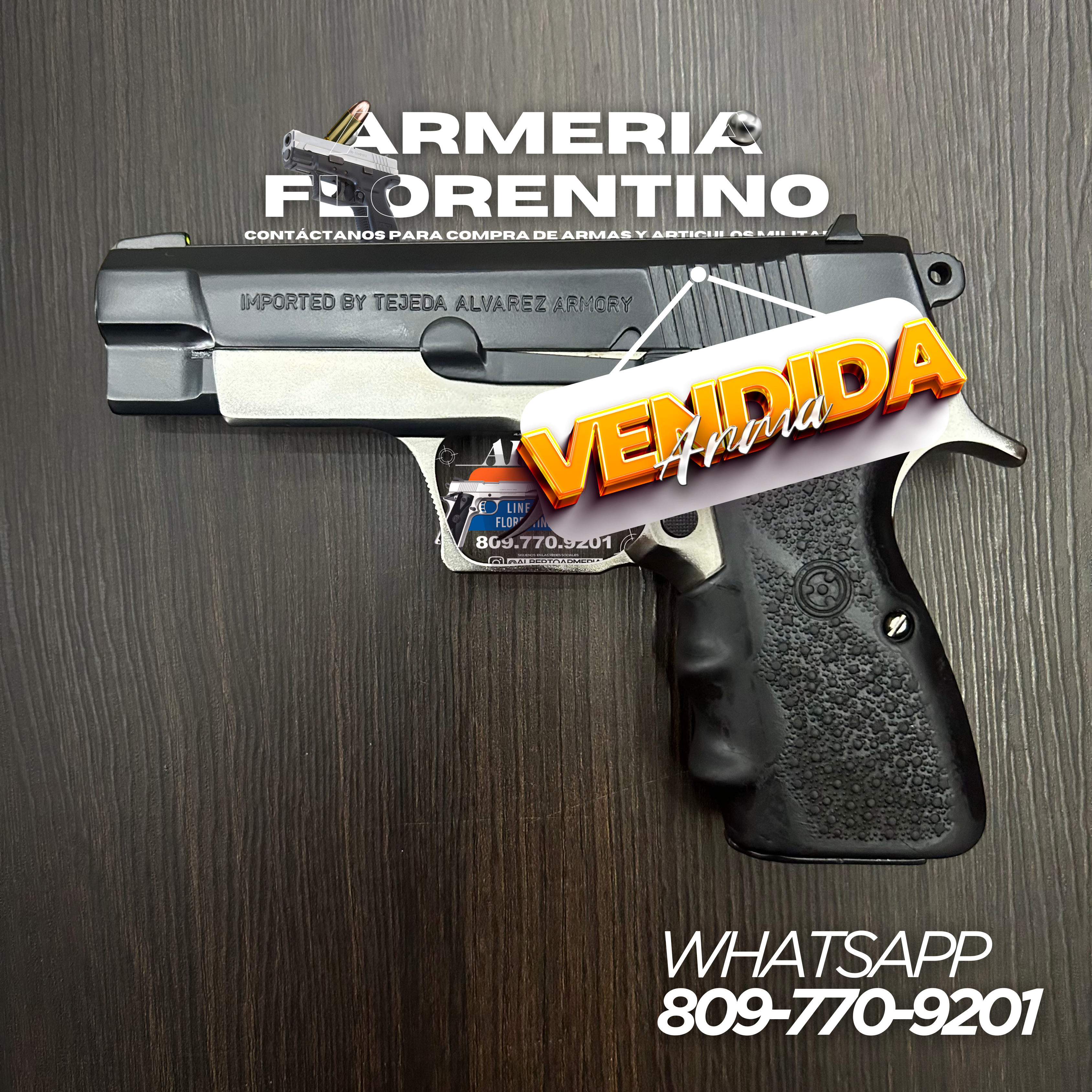 PISTOLA ARCUS, MODELO 98DAC, CALIBRE 9MM, CAPSULAS: 13 + 1