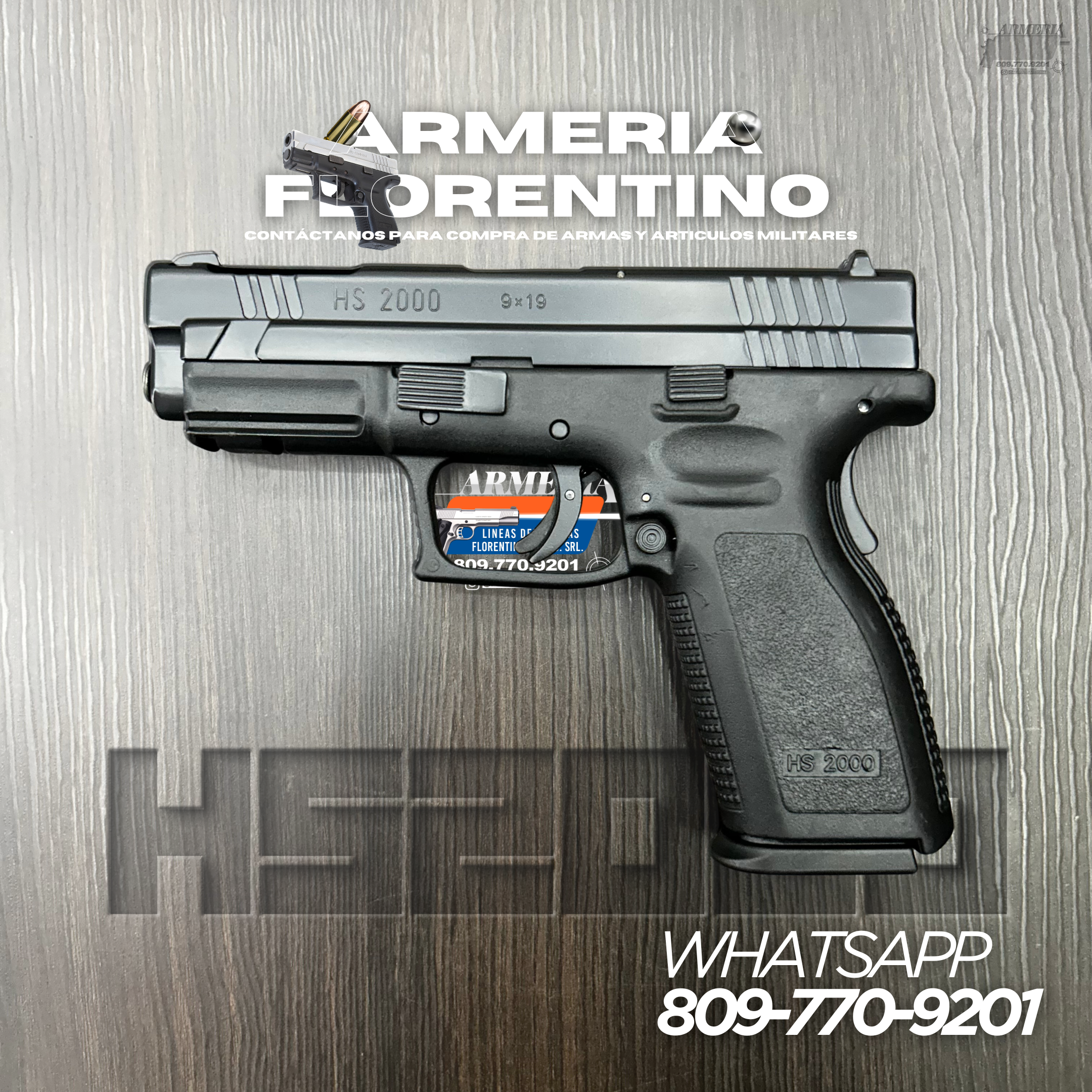 PISTOLA SPRINGFIELD, MODELO HS2000 COMPENSADA, CALIBRE 9MM, CAPSULAS: 15 + 1