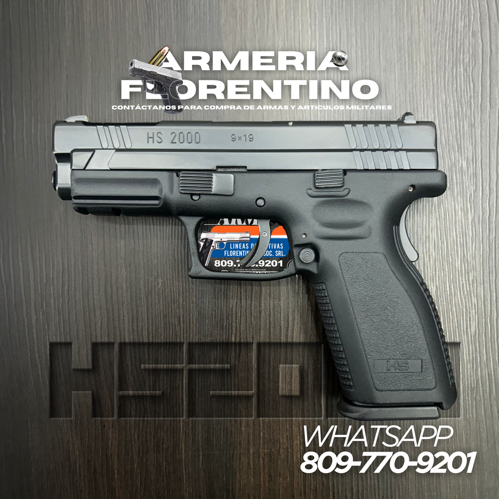PISTOLA SPRINGFIELD, MODELO HS2000 COMPENSADA, CALIBRE 9MM, CAPSULAS: 15 + 1
