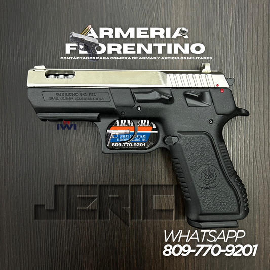 PISTOLA JERICHO, MODELO COMPENSADA, CALIBRE 9MM, CAPSULAS: 15 + 1