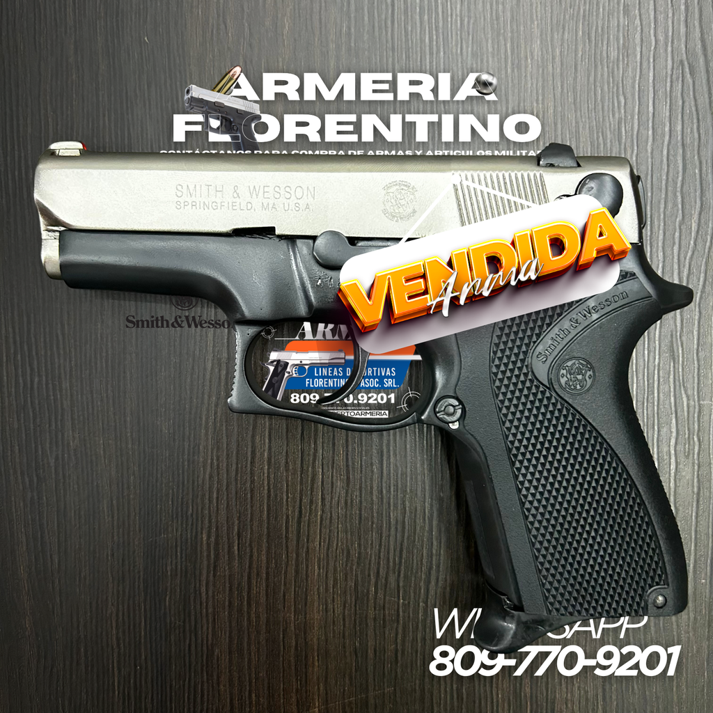 PISTOLA SMITH & WESSON, MODELO PARABELLUM, CALIBRE 9MM, CAPSULAS: 15 + 1