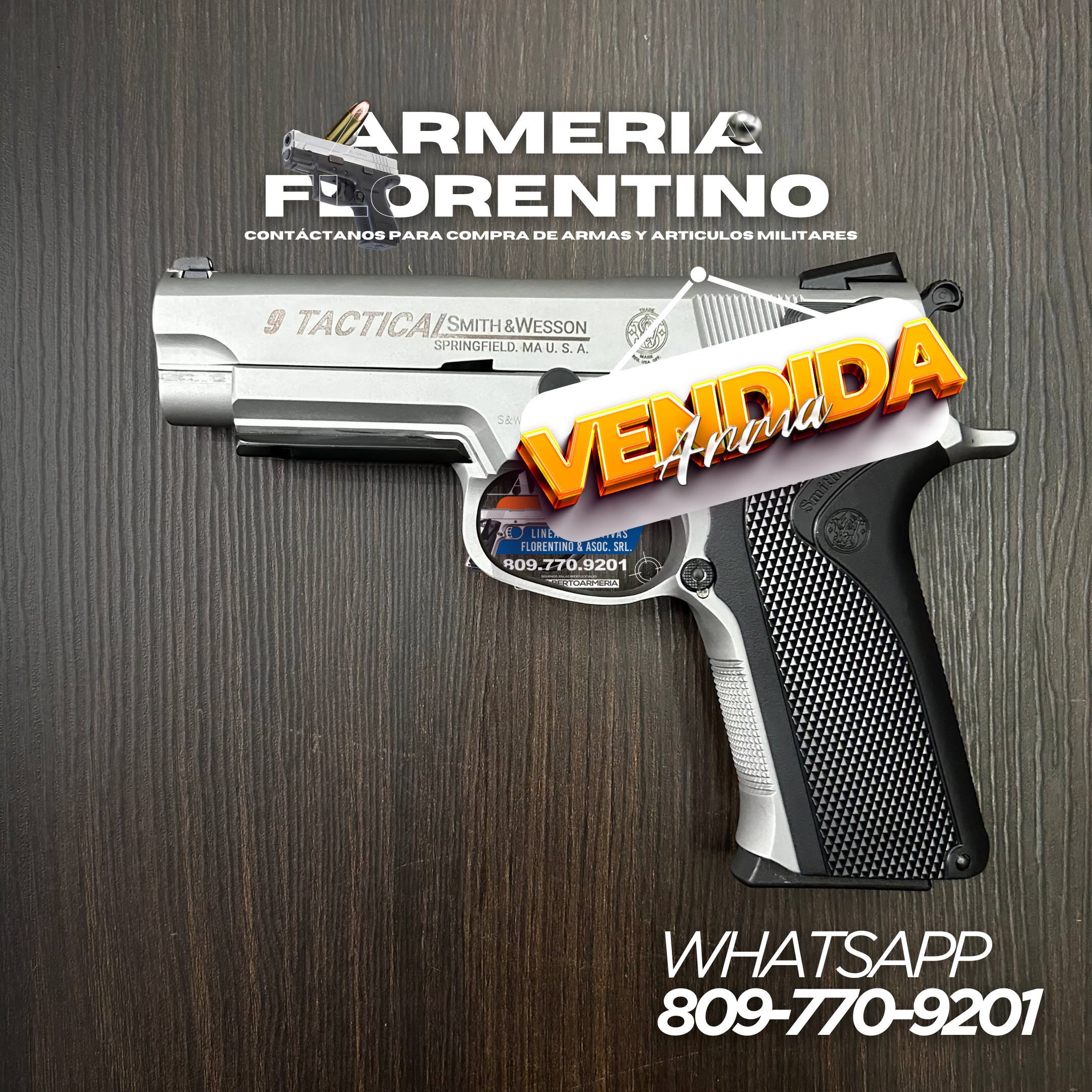 PISTOLA SMITH & WESSON, MODELO 5906 TSW, CALIBRE 9MM, CAPSULAS: 15 + 1