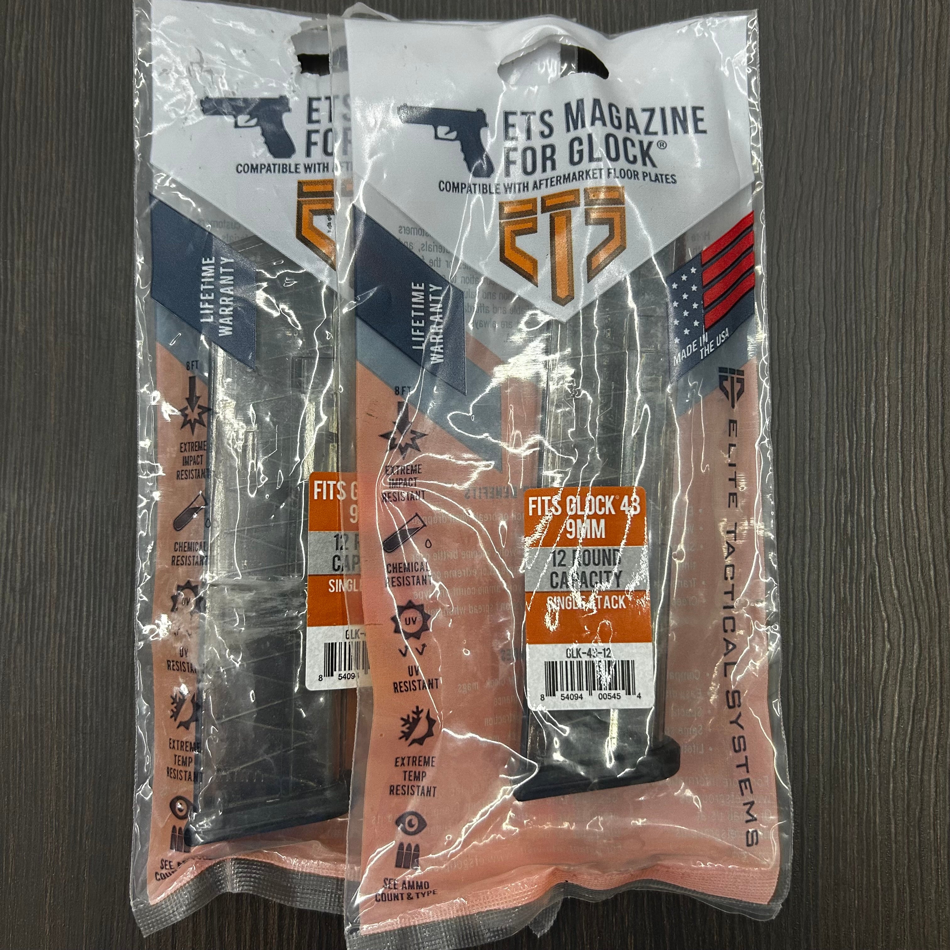 CARGADOR TRANSPARENTE PARA PISTOLAS GLOCK 43 Y 23, CALIBRE 9MM