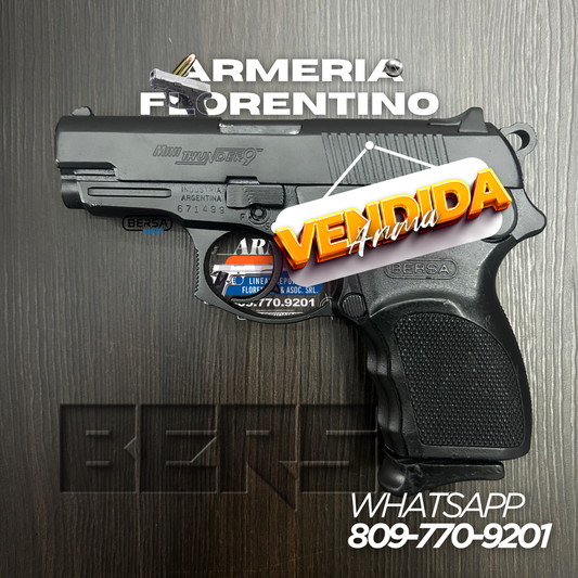 PISTOLA BERSA, MODELO MINI THUNDER 9, CALIBRE 9MM, CAPSULAS: 13 + 1