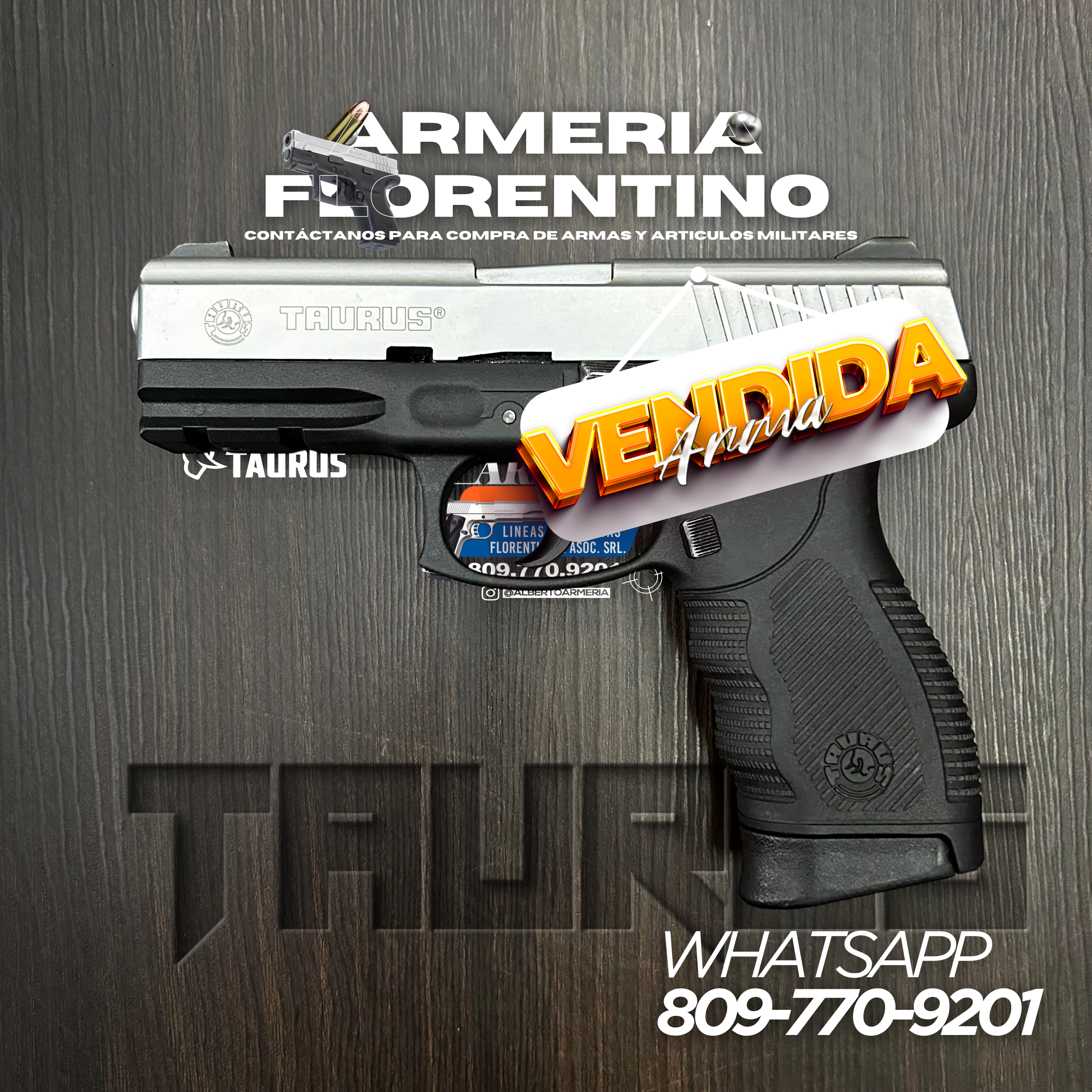 PISTOLA TAURUS, MODELO PT 24/7, CALIBRE 9MM, CAPSULAS: 17 + 1