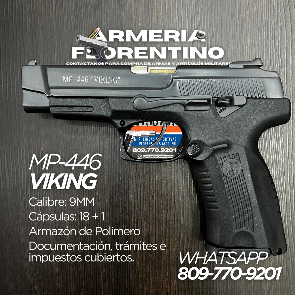 PISTOLA VIKING, MODELO MP-446, CALIBRE 9MM, CAPSULAS: 18 + 1