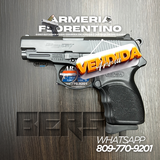 PISTOLA BERSA, MODELO MINI THUNDER 9, CALIBRE 9MM, CAPSULAS: 13 + 1