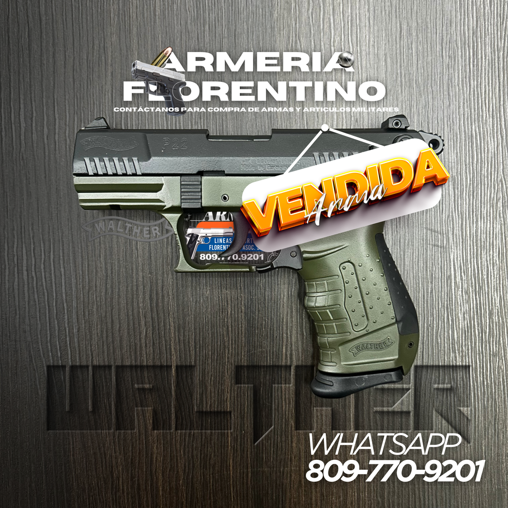 PISTOLA WALTHER, MODELO P22Q, CALIBRE .22LR, CAPSULAS: 10 + 1