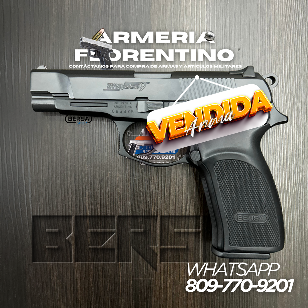 PISTOLA BERSA, MODELO THUNDER 9, CALIBRE 9MM, CAPSULAS: 17 + 1
