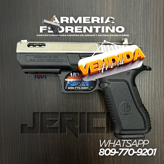 PISTOLA JERICHO, MODELO COMPENSADA, CALIBRE 9MM, CAPSULAS: 15 + 1