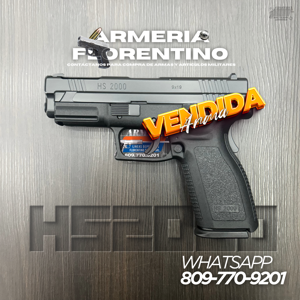 PISTOLA SPRINGFIELD, MODELO HS2000 COMPENSADA, CALIBRE 9MM, CAPSULAS: 15 + 1