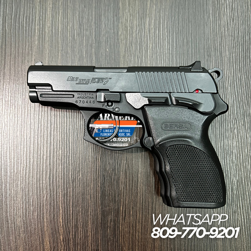 PISTOLA BERSA, MODELO MINI THUNDER, CALIBRE 9MM, CAPSULAS: 13 + 1
