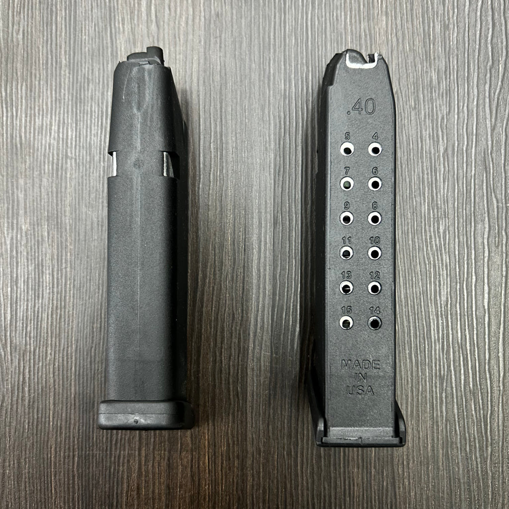 CARGADOR PARA PISTOLAS GLOCK 22 / 24 DE 15 BALAS, CALIBRE .40 S&W