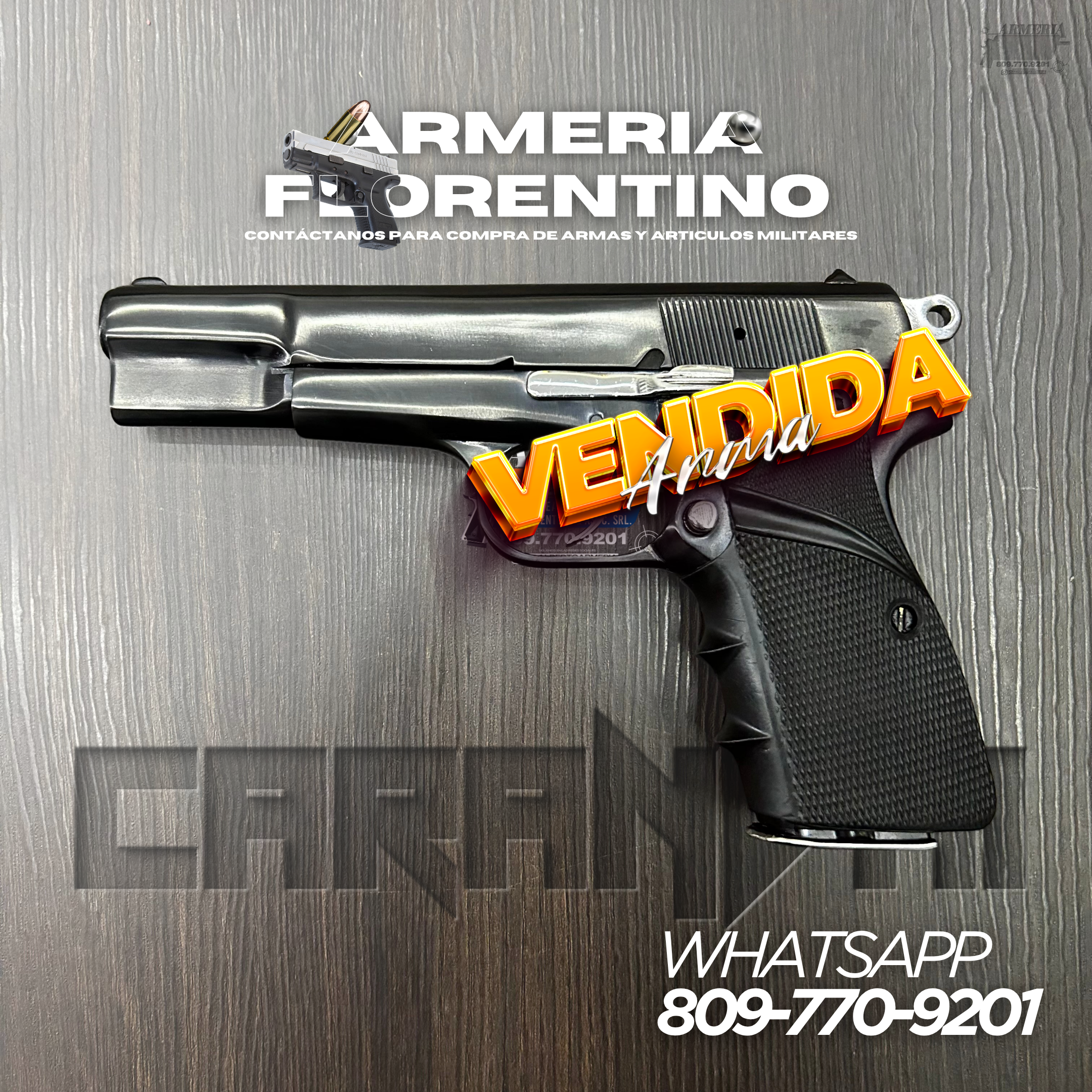 PISTOLA CARANDAI, MODELO 9MM, CAPSULAS: 13 + 1
