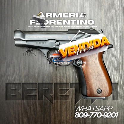 PISTOLA PIETRO BERETTA, MODELO .380 ACP, CALIBRE .380 ACP, CAPSULAS: 13 + 1