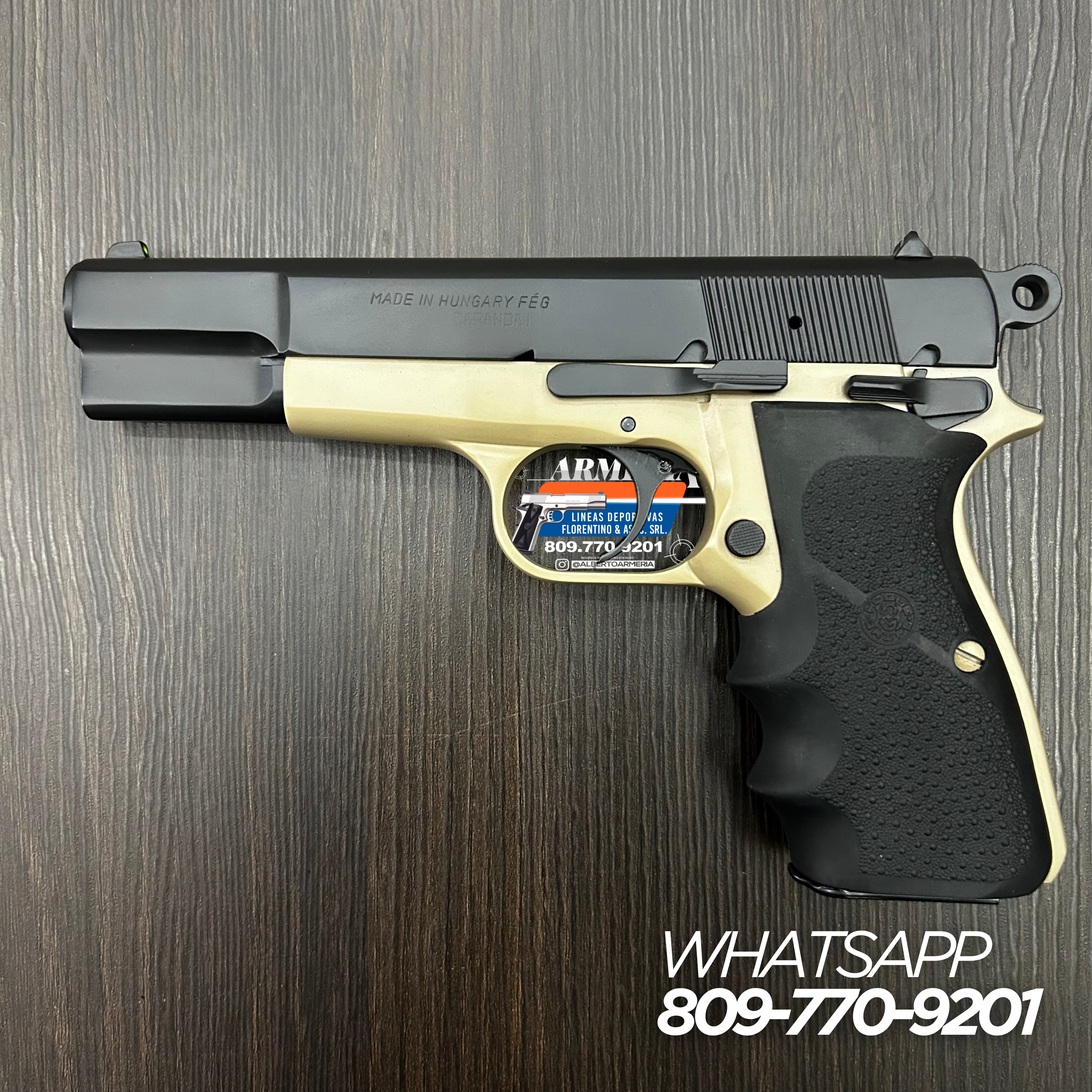 PISTOLA FEG, MODELO HUNGARY, CALIBRE 9MM, CAPSULAS: 13 + 1