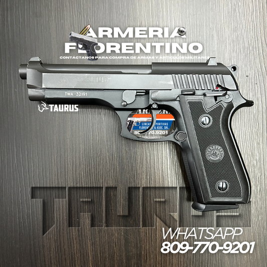PISTOLA TAURUS, MODELO PT 92 AF, CALIBRE 9MM, CAPSULAS: 15 + 1