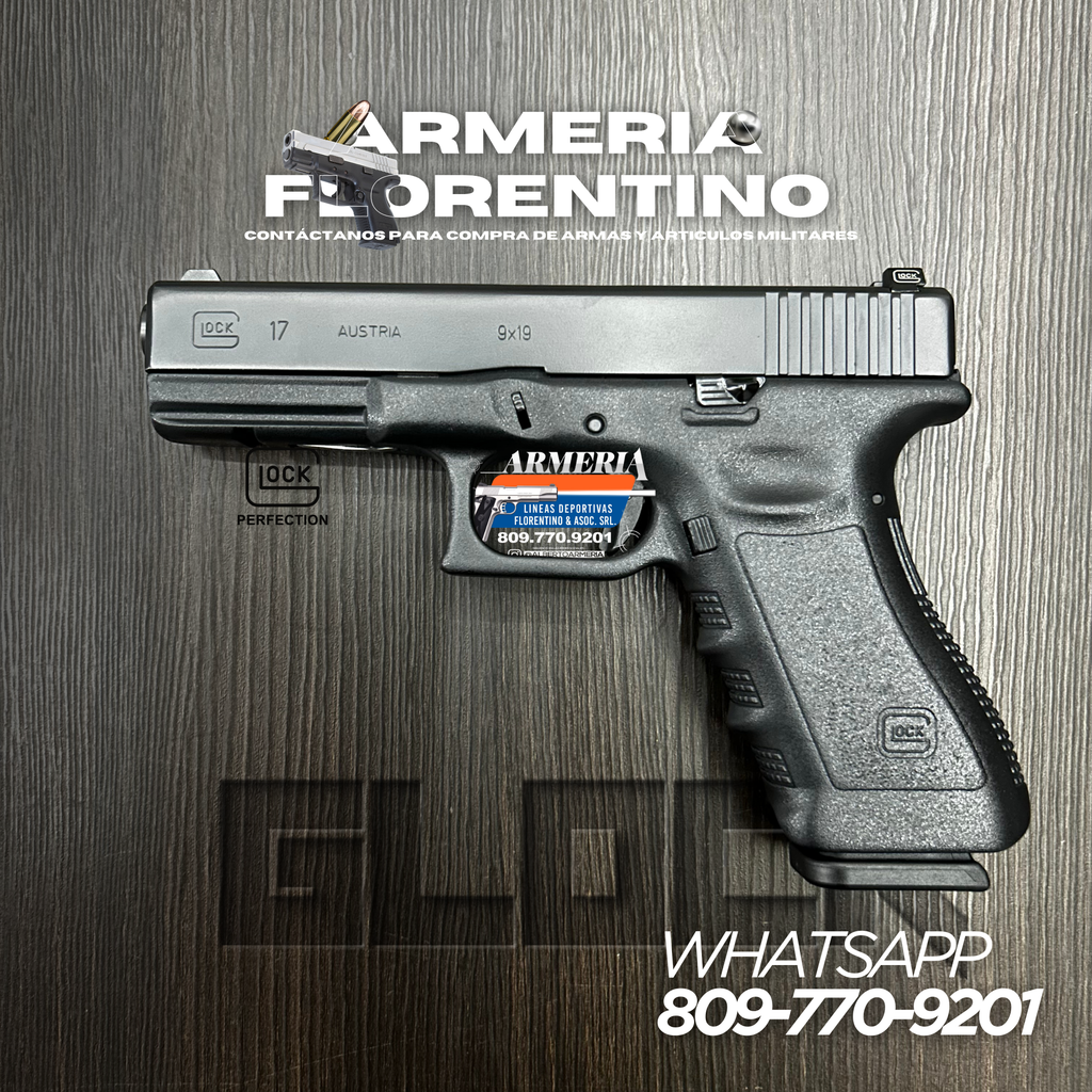 PISTOLA GLOCK, MODELO 17, CALIBRE 9MM, CAPSULAS: 17 + 1