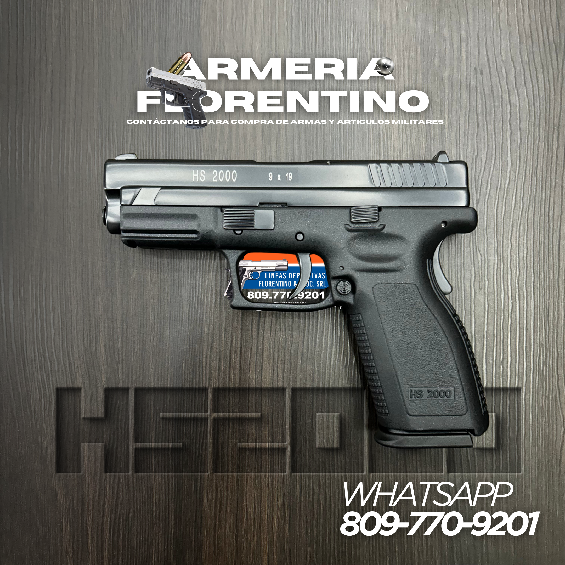 PISTOLA SPRINGFIELD, MODELO HS2000 COMPENSADA, CALIBRE 9MM, CAPSULAS: 15 + 1