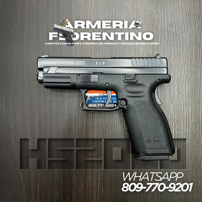 PISTOLA SPRINGFIELD, MODELO HS2000 COMPENSADA, CALIBRE 9MM, CAPSULAS: 15 + 1