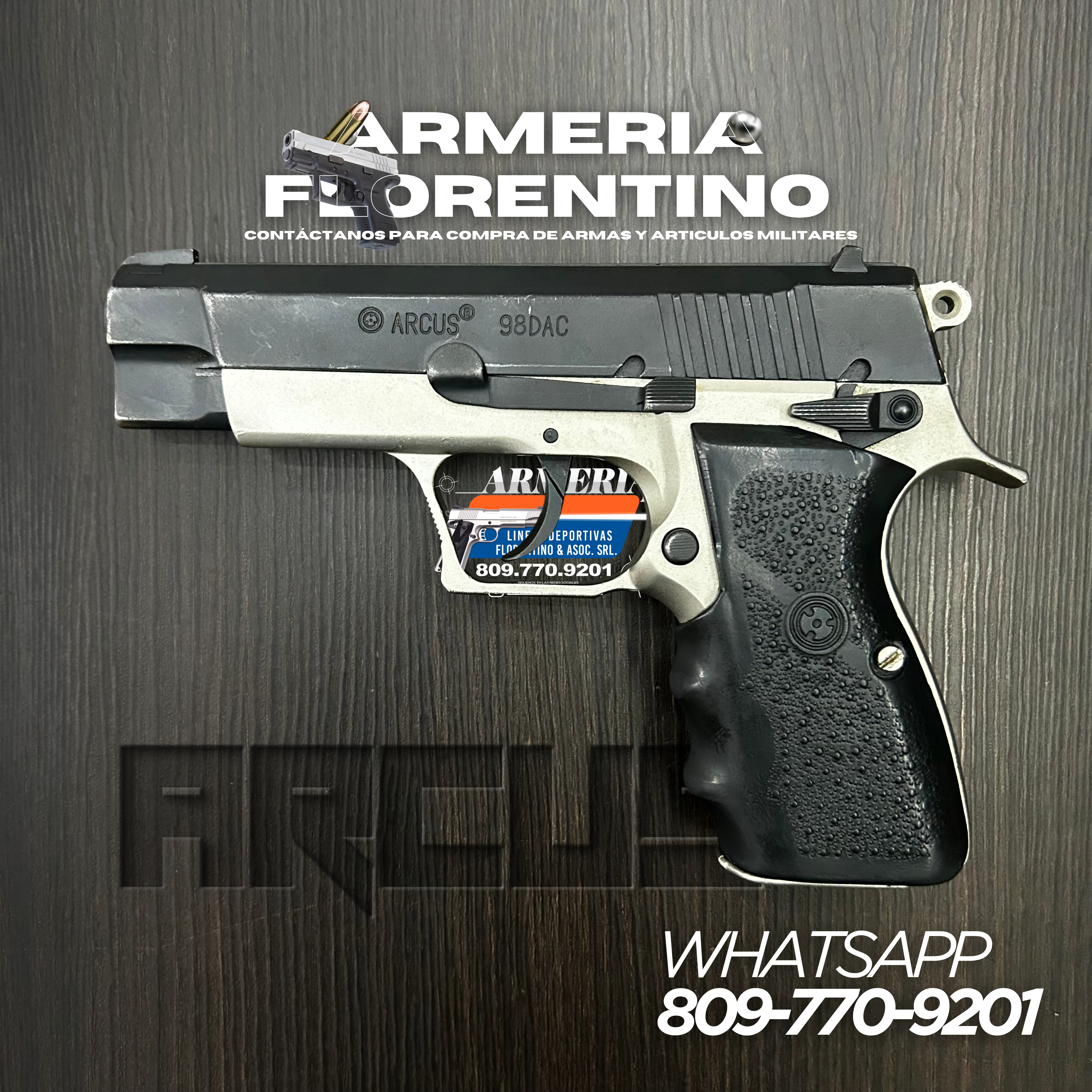 PISTOLA ARCUS, MODELO 98DAC, CALIBRE 9MM, CAPSULAS: 13 + 1