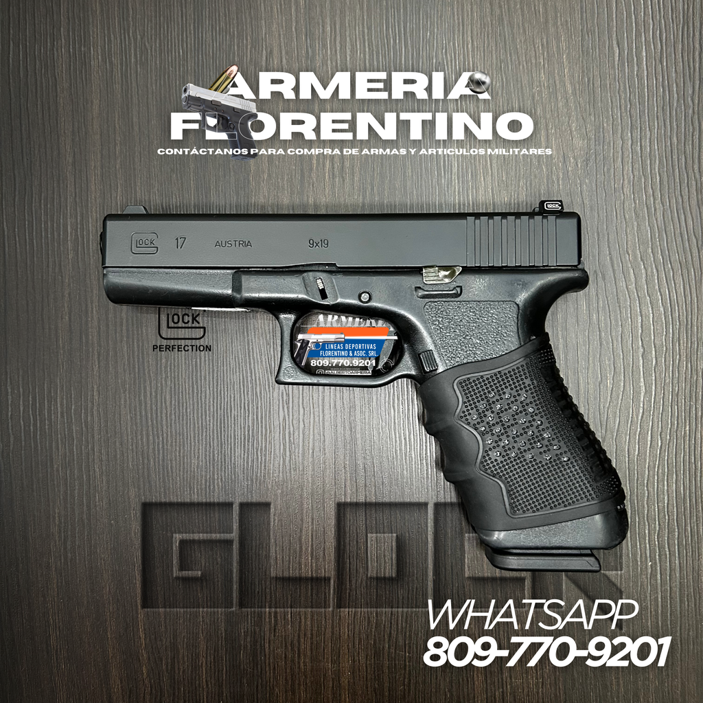 PISTOLA GLOCK, MODELO 17, CALIBRE 9MM, CAPSULAS: 17 + 1