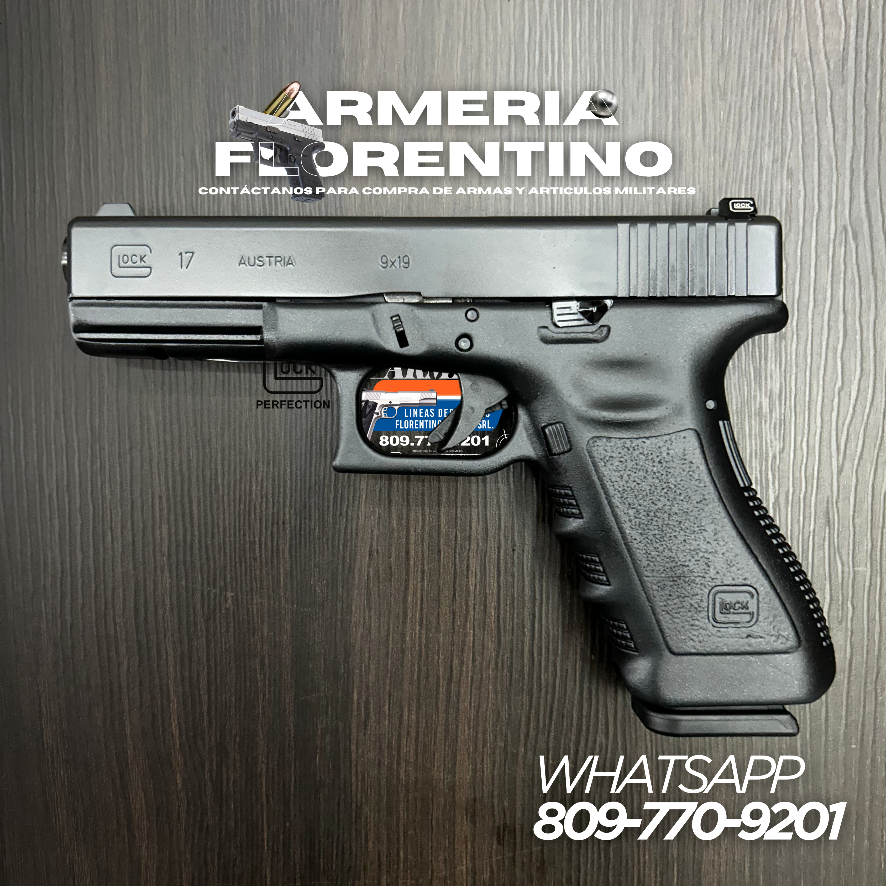 PISTOLA GLOCK, MODELO 17, CALIBRE 9MM, CAPSULAS: 17 + 1