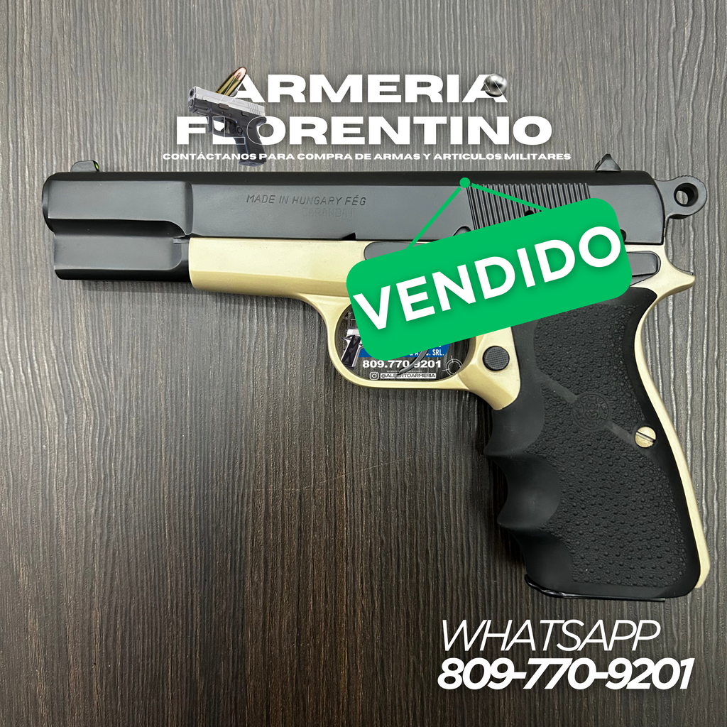 PISTOLA FEG, MODELO HUNGARY, CALIBRE 9MM, CAPSULAS: 13 + 1