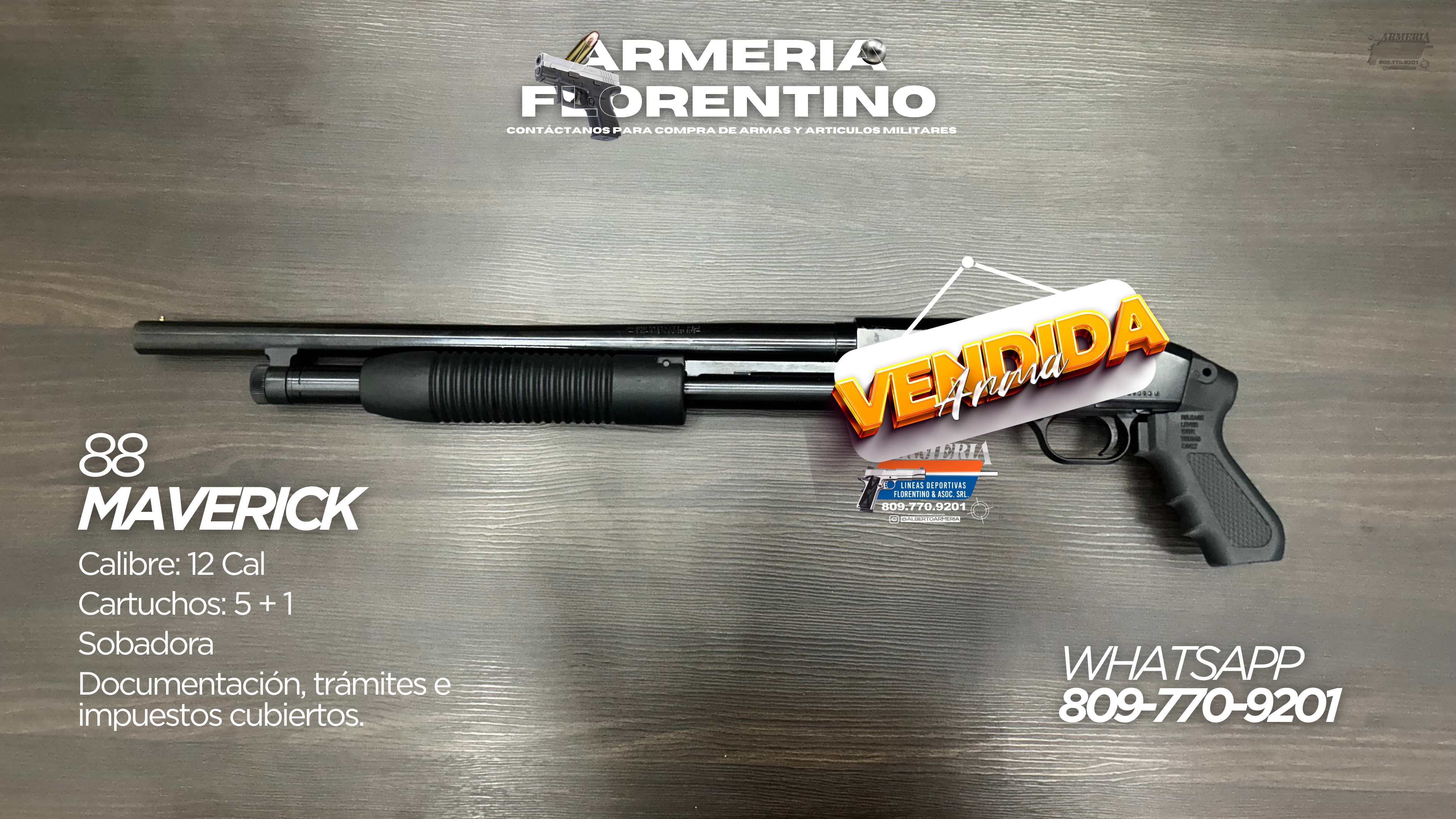 ESCOPETA MAVERICK, MODELO 88, CALIBRE 12, CAPACIDAD: 5 + 1 (SEGÚN CONFIGURACIÓN)
