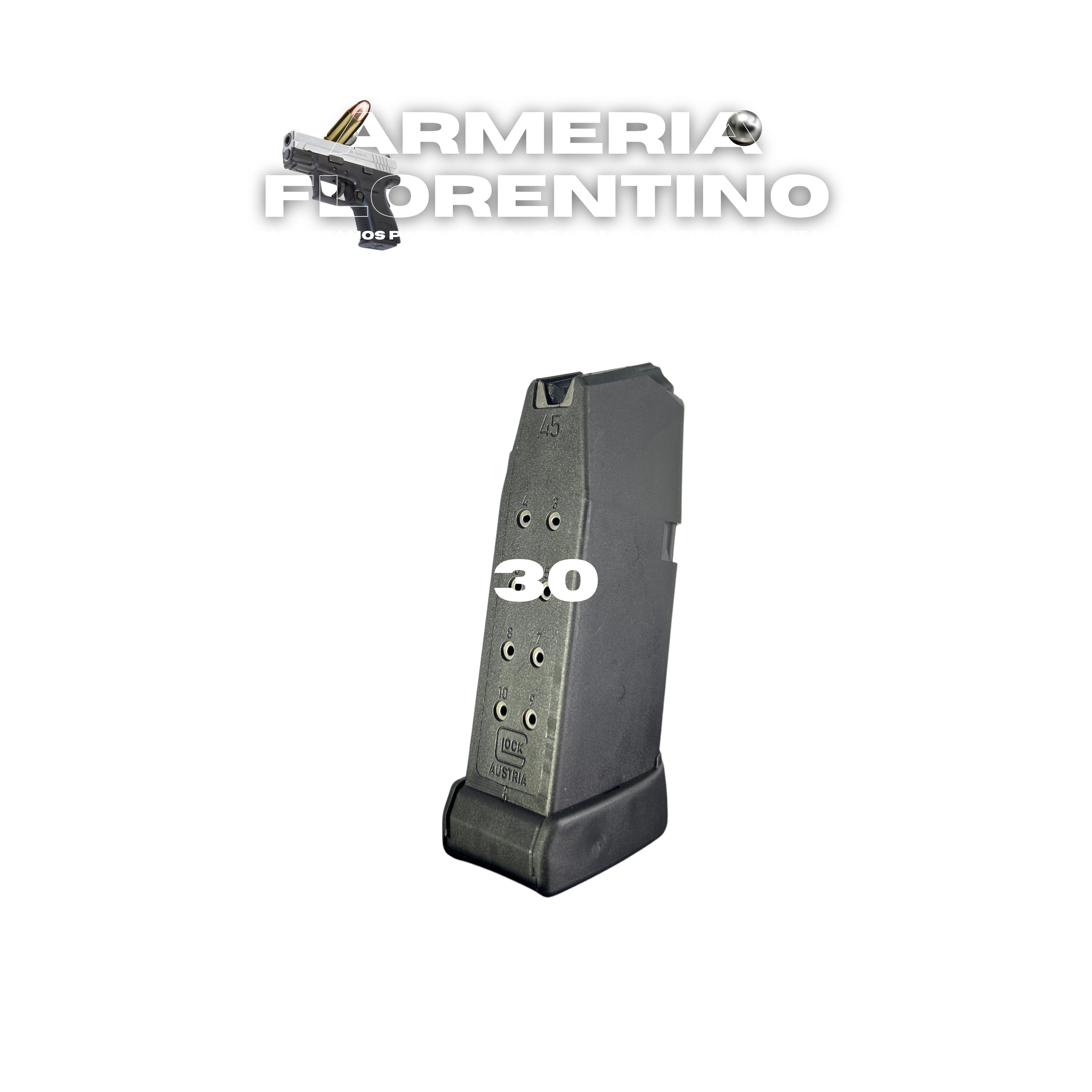 CARGADOR ORIGINAL PARA GLOCK 30 – 10 CÁPSULAS – CALIBRE .45 ACP