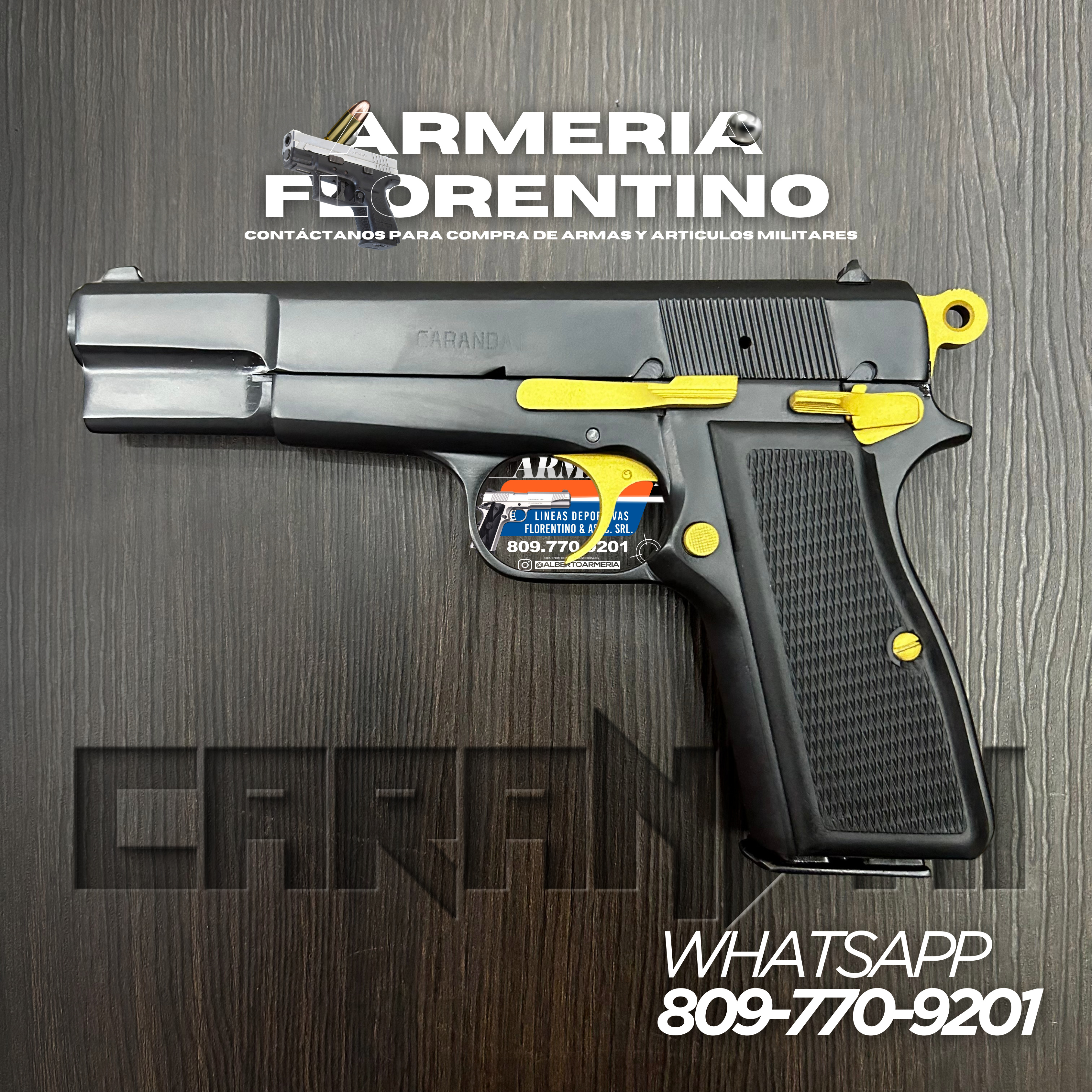 PISTOLA CARANDAI, MODELO 9MM, CAPSULAS: 13 + 1