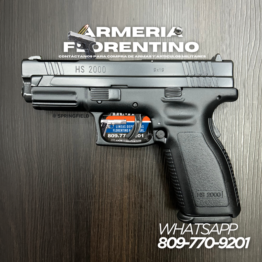 PISTOLA SPRINGFIELD, MODELO HS2000 COMPENSADA, CALIBRE 9MM, CAPSULAS: 16 + 1