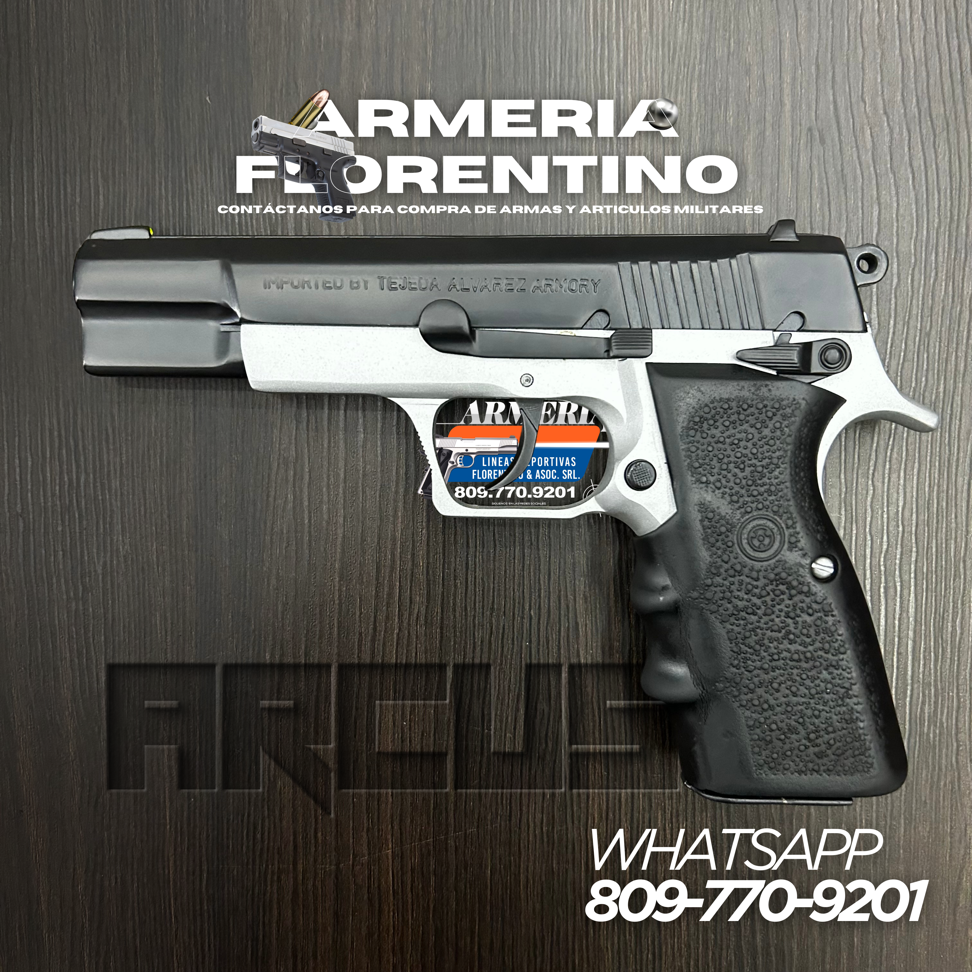 PISTOLA ARCUS, MODELO 98DA, CALIBRE 9MM, CAPSULAS: 15 + 1