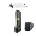 CARGADOR PARA PISTOLA GLOCK 19 CON EXTENSIÓN +2 – 17 CÁPSULAS – ORIGINAL – CALIBRE 9MM