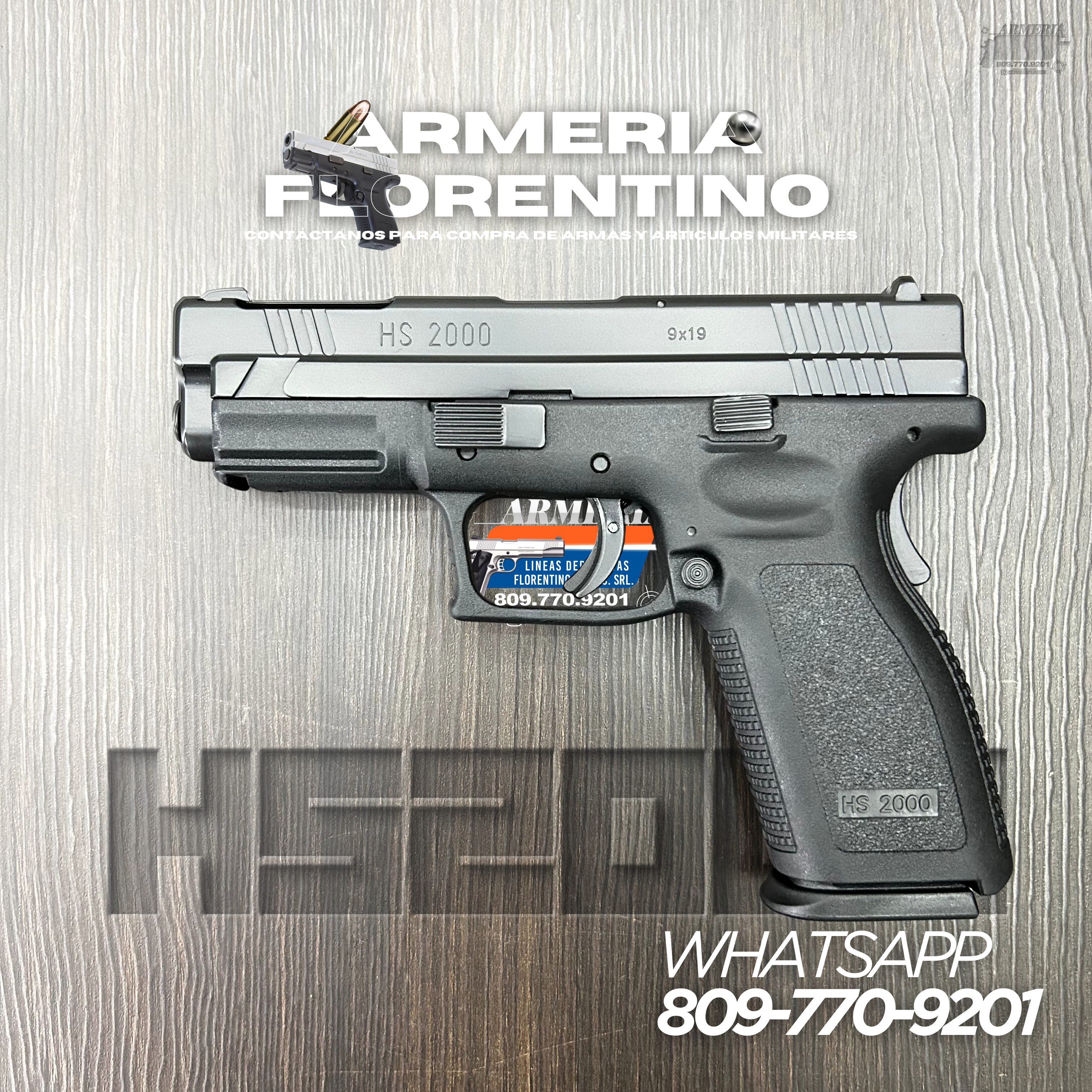 PISTOLA SPRINGFIELD, MODELO HS2000 COMPENSADA, CALIBRE 9MM, CAPSULAS: 15 + 1