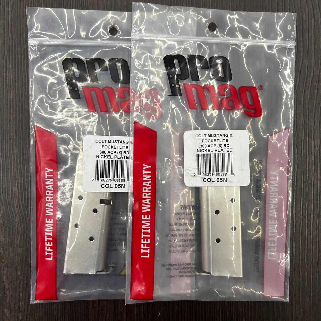 CARGADOR PARA PISTOLAS COLT MUSTANG & POCKETLITE DE 6 BALAS, CALIBRE .380 ACP