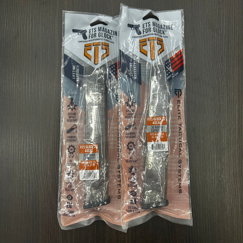 CARGADOR EXPANSIVO PARA PISTOLAS GLOCK 22, 23, 24, 27 Y 35 DE 30 BALAS, CALIBRE .40 S&W