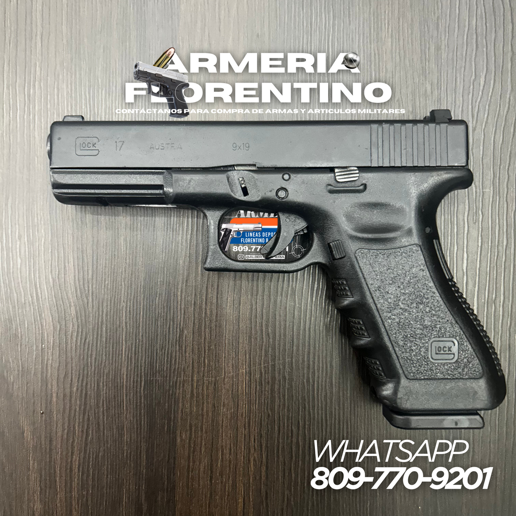 PISTOLA GLOCK, MODELO 17, CALIBRE 9MM, CAPSULAS: 17 + 1